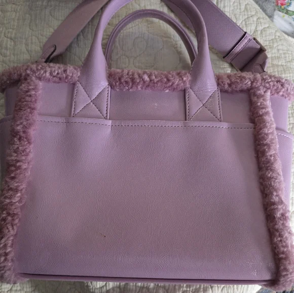 Kate Spade Jette Faux Shearling Pink Quartz Tote Bag New W/out Tags - Picture 8 of 9